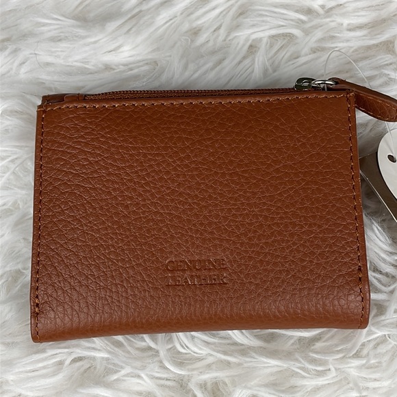 GIANI BERNINI ~ Softly Leather Mini Trifold Wallet ~ Cognac/Silver ~ NWT! - Picture 3 of 10